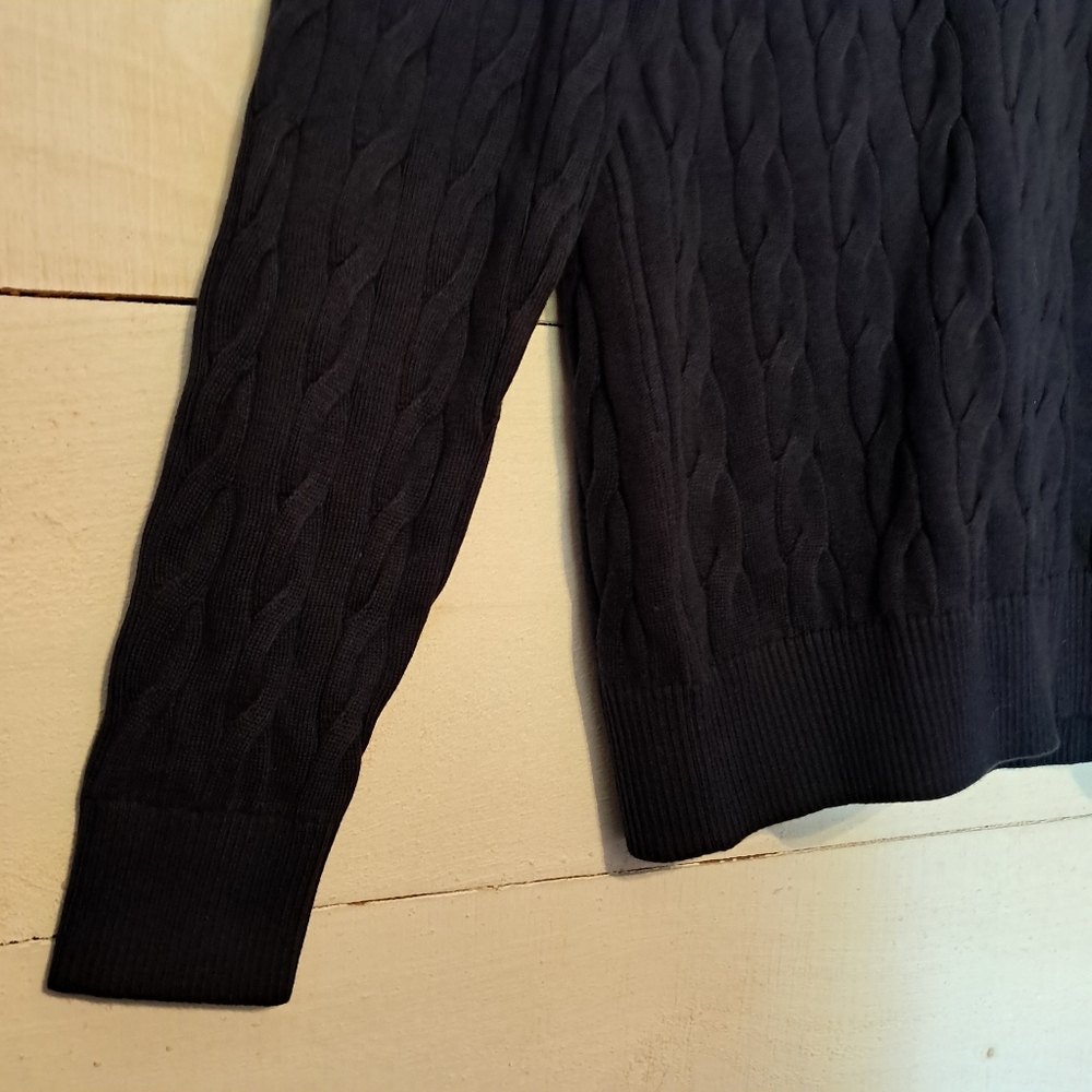 Tommy Hilfiger Mens Cable Knit Sweater Navy Blue Size Small Crew Neck NWT - Picture 3 of 6